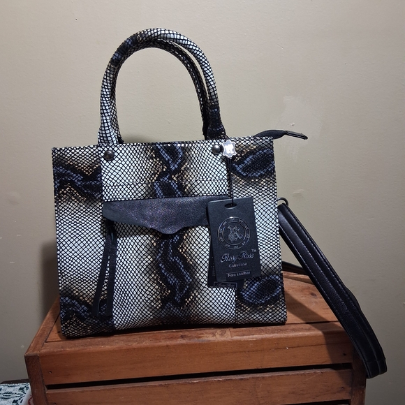 Rosy Rose Women's Leather Handbag NWT - Picture 3 of 4